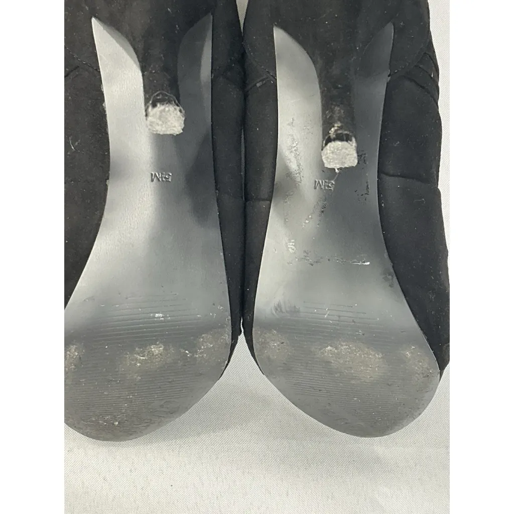 Womans Guess Booties 5.5 M Black Back Zip Stilettos Heels Rushed - Image 8