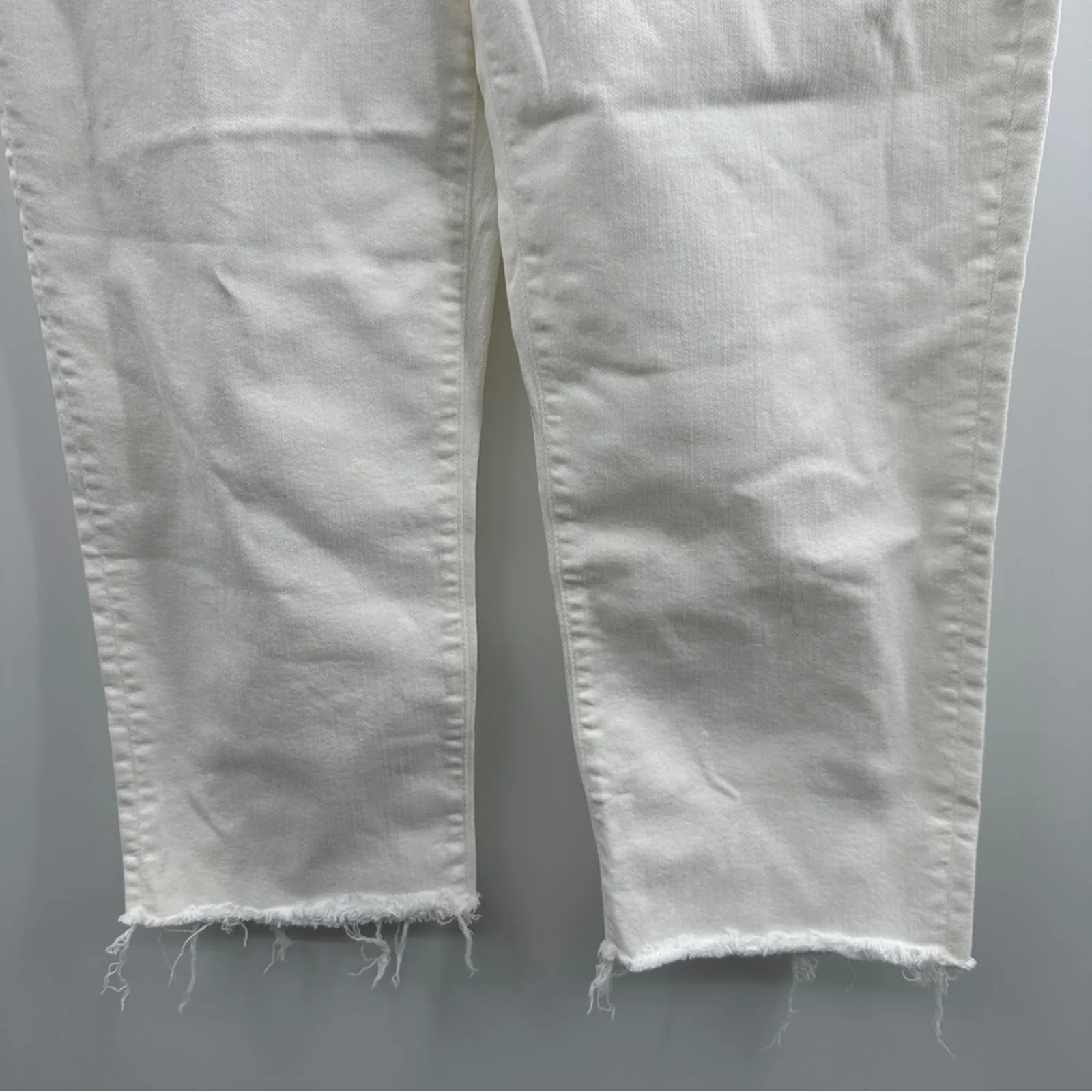 Madewell‎ The Perfect Vintage Crop Jeans in Tile White: Raw-Hem Edition Sz 31 - Image 5