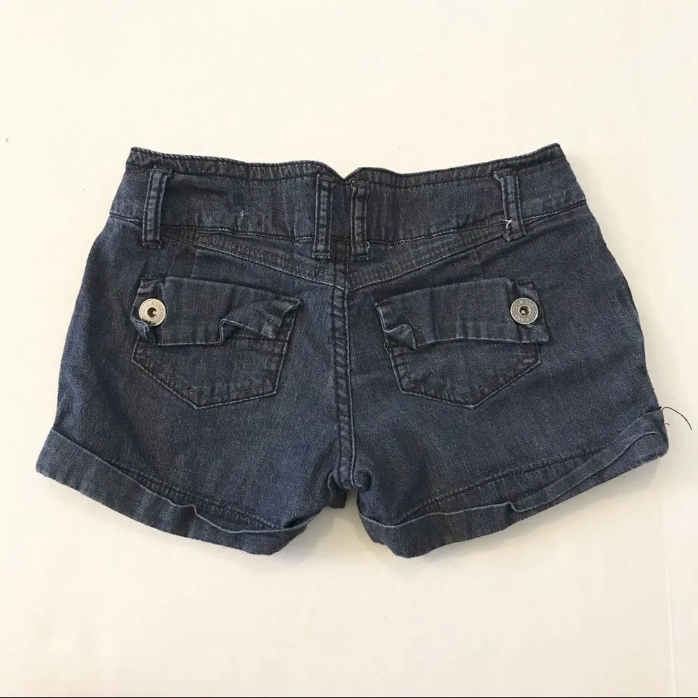 ZCO Jeans Denim Cuffed Shorts Double Button Size 3 Blue - Image 2