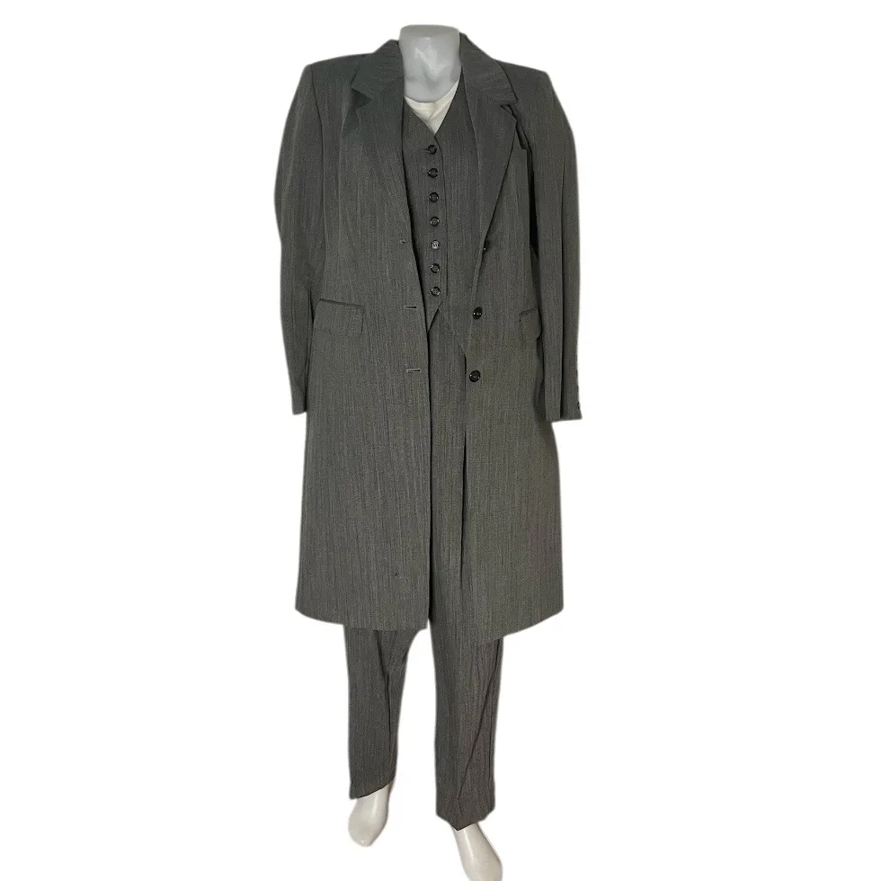 J PETERMAN 3 Piece Pantsuit Longline Jacket Pants Vest Wool Lined Womens VINTAGE Size 10 - Image 16