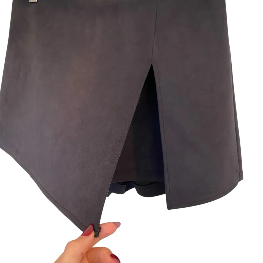 Seek The Label Faux Suede Mini Skirt/ Skort With Slit Front - Image 4