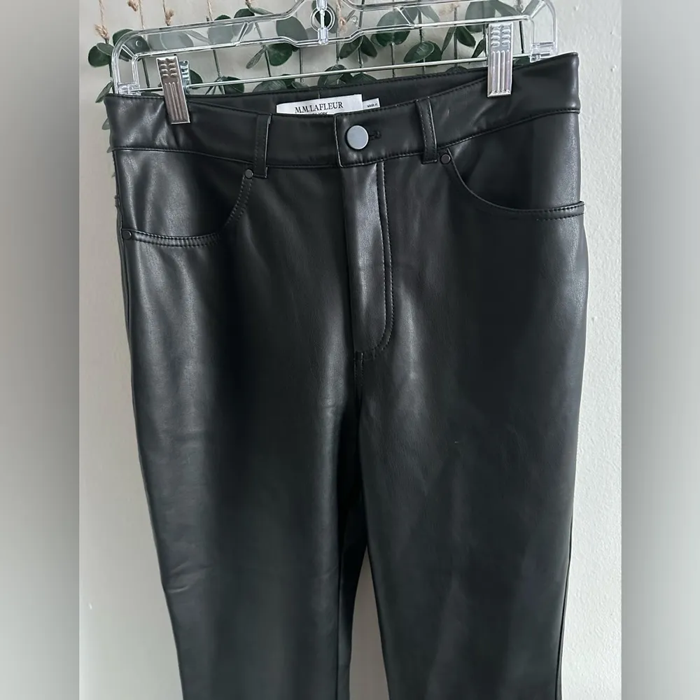 M.M. LaFleur Black Vegan Leather Wide Leg Crops- The Archie Pant - Image 6