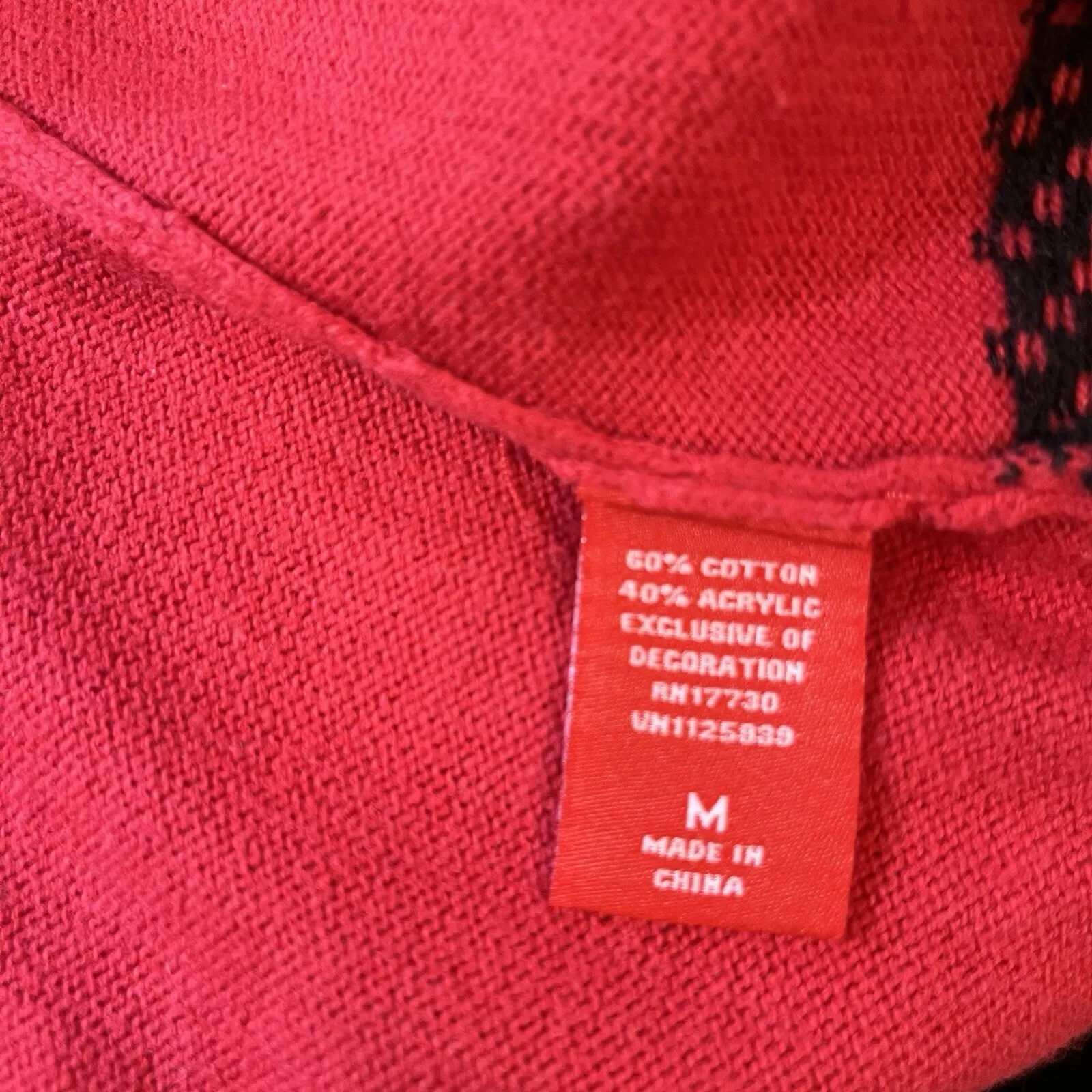 Target Vintage Zip Up Red Ugly Christmas Shoes Bells‎ Cardigan Sweater Size M - Image 3