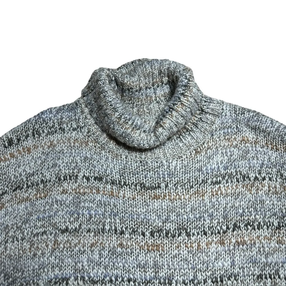 Chelsea28 Grey Stripped Striped Turtleneck Knit Sweater | U.S. Woman’s Medium - Image 7