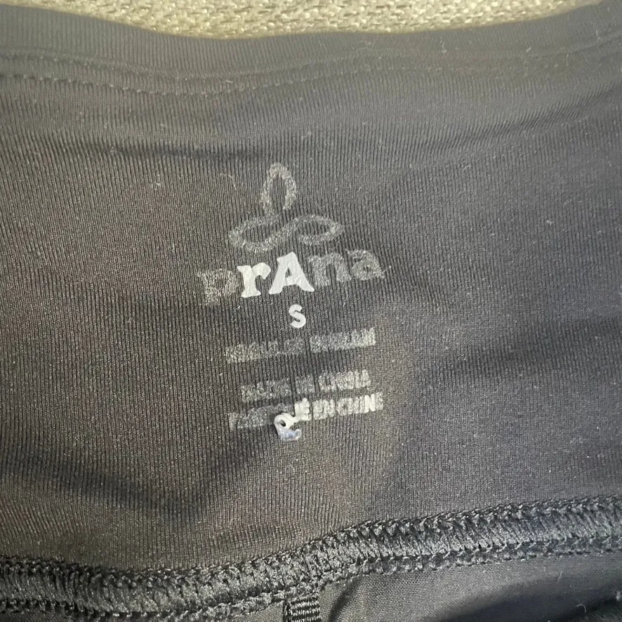 PRANA Black Small Pull On Outdoors Pants Lounge Straight Leg‎ Yoga Band Pockets - Image 3