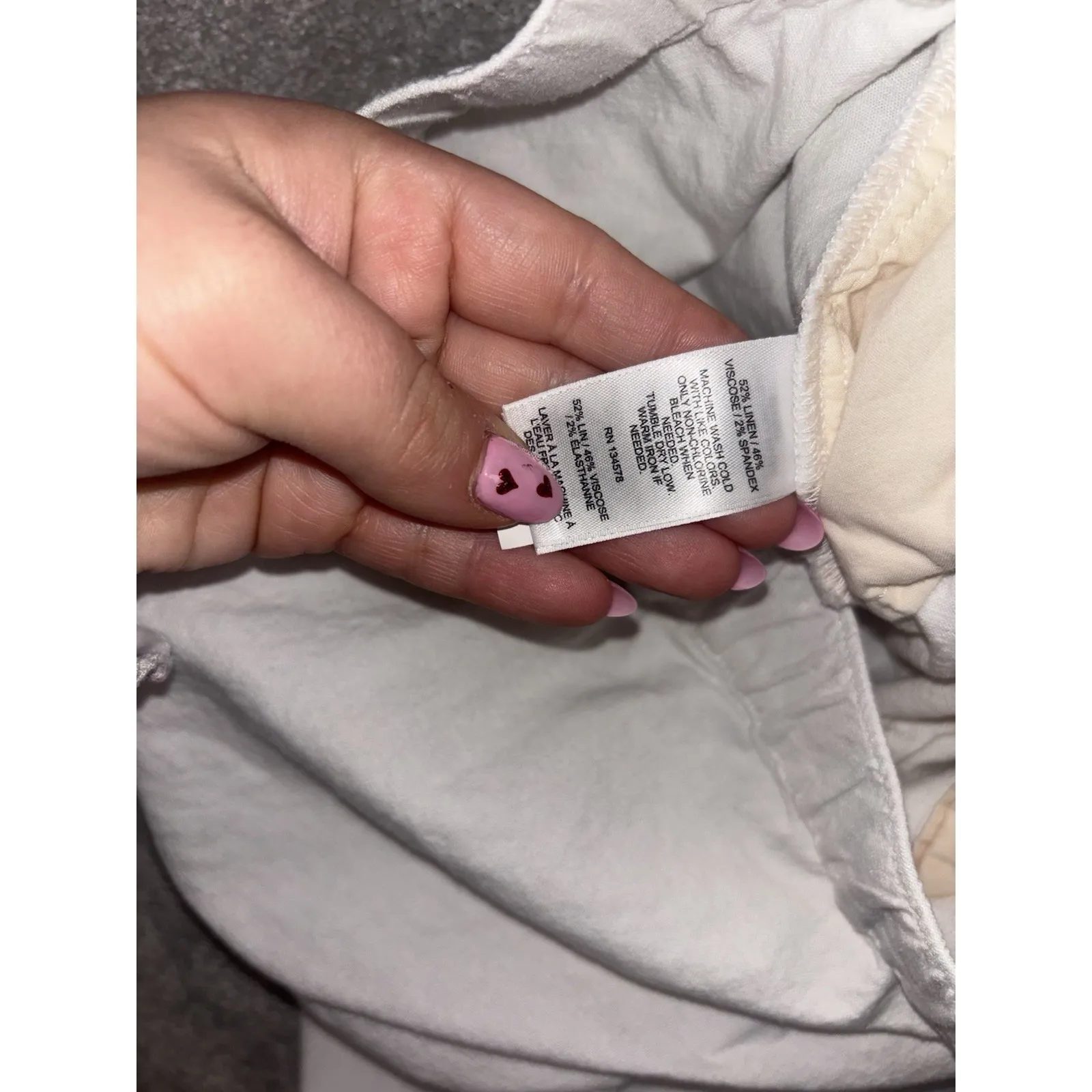 vineyard vines womens white linen pull on pants Cropped Pockets - Image 4