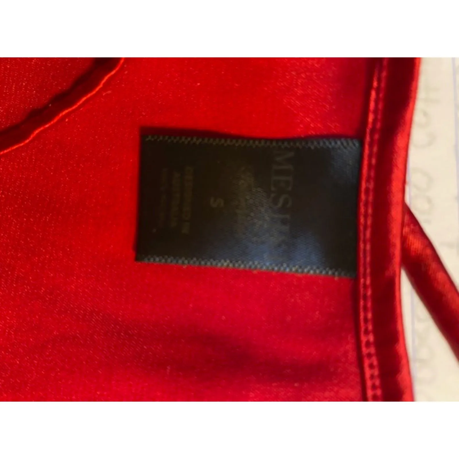 Meshki Satin Lace trim Red mini slip dress or slip S - Image 4