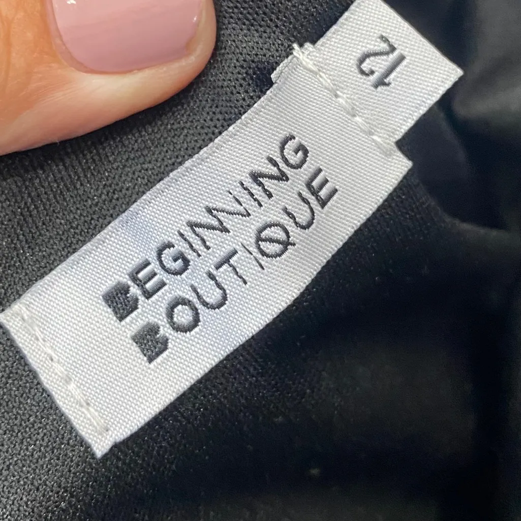 Beginning Boutique Black Raven Dress Ruched Cut-Out sheer mesh long sleeve sz 12 - Image 7