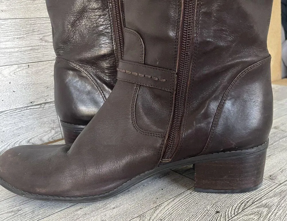 Cavanna Women 8.5M Brown Knee High Boot 0611 Classic Equestrian Tall - Image 9