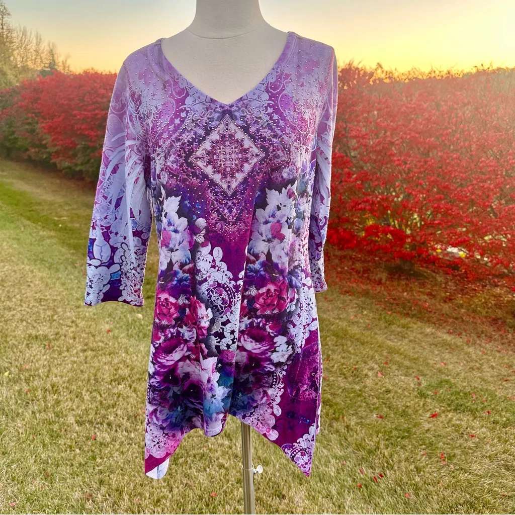 Live and Let Live Purple Tunic Top - Image 3