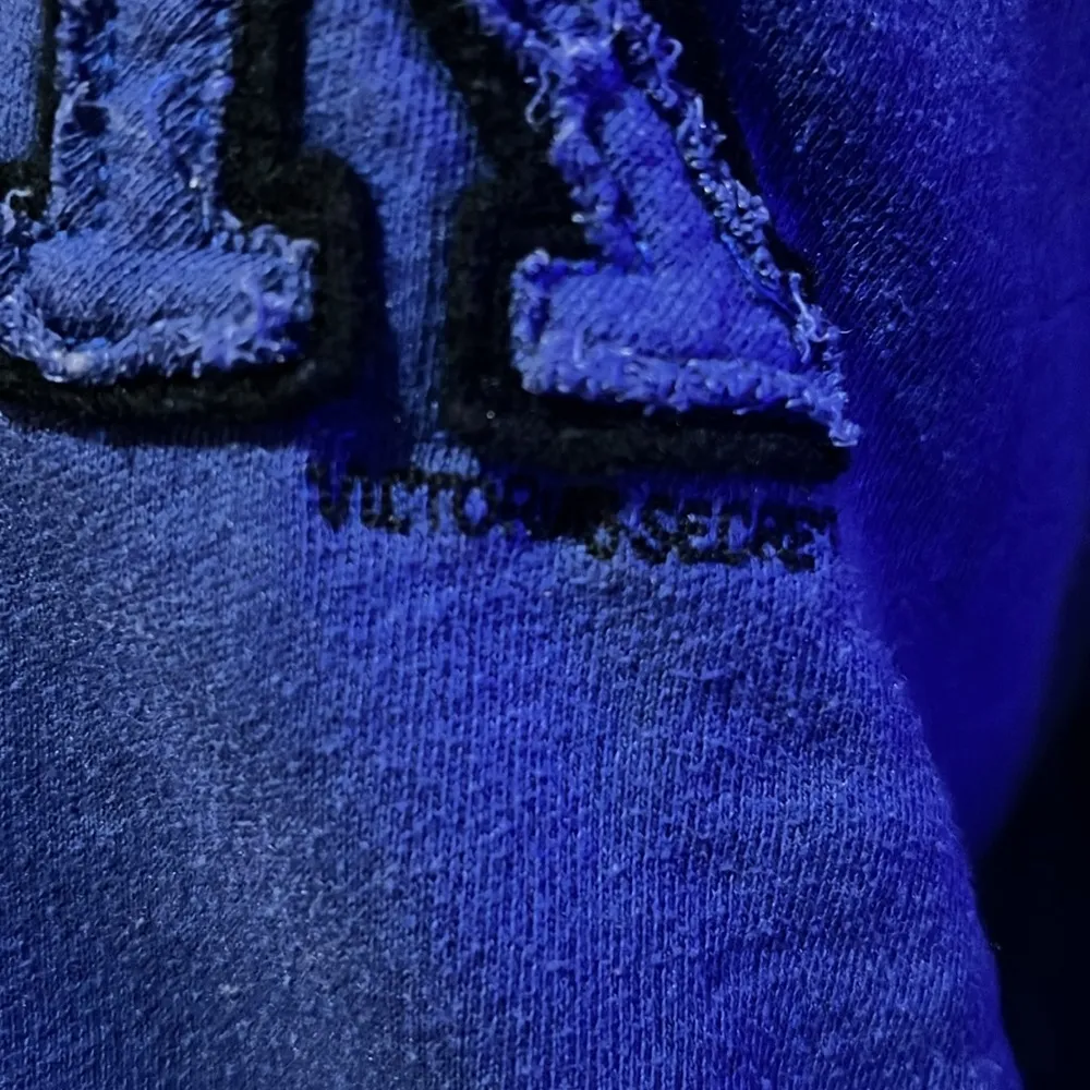 Pink Y2K sweatshirt 3d patched letters women’s size S Blue - Image 4