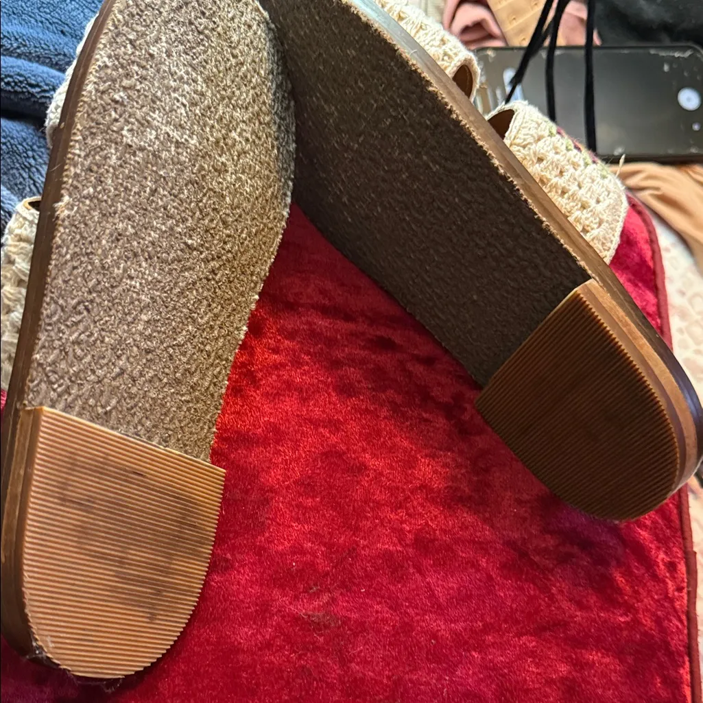 Free People Multicolor Crochet Slide Sandals - Image 3