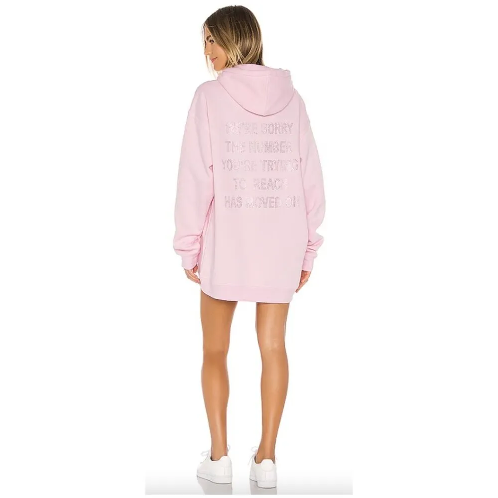 BOYS LIE 1-800 Pink Remix Hoodie in Baby Pink One Size - Image 2