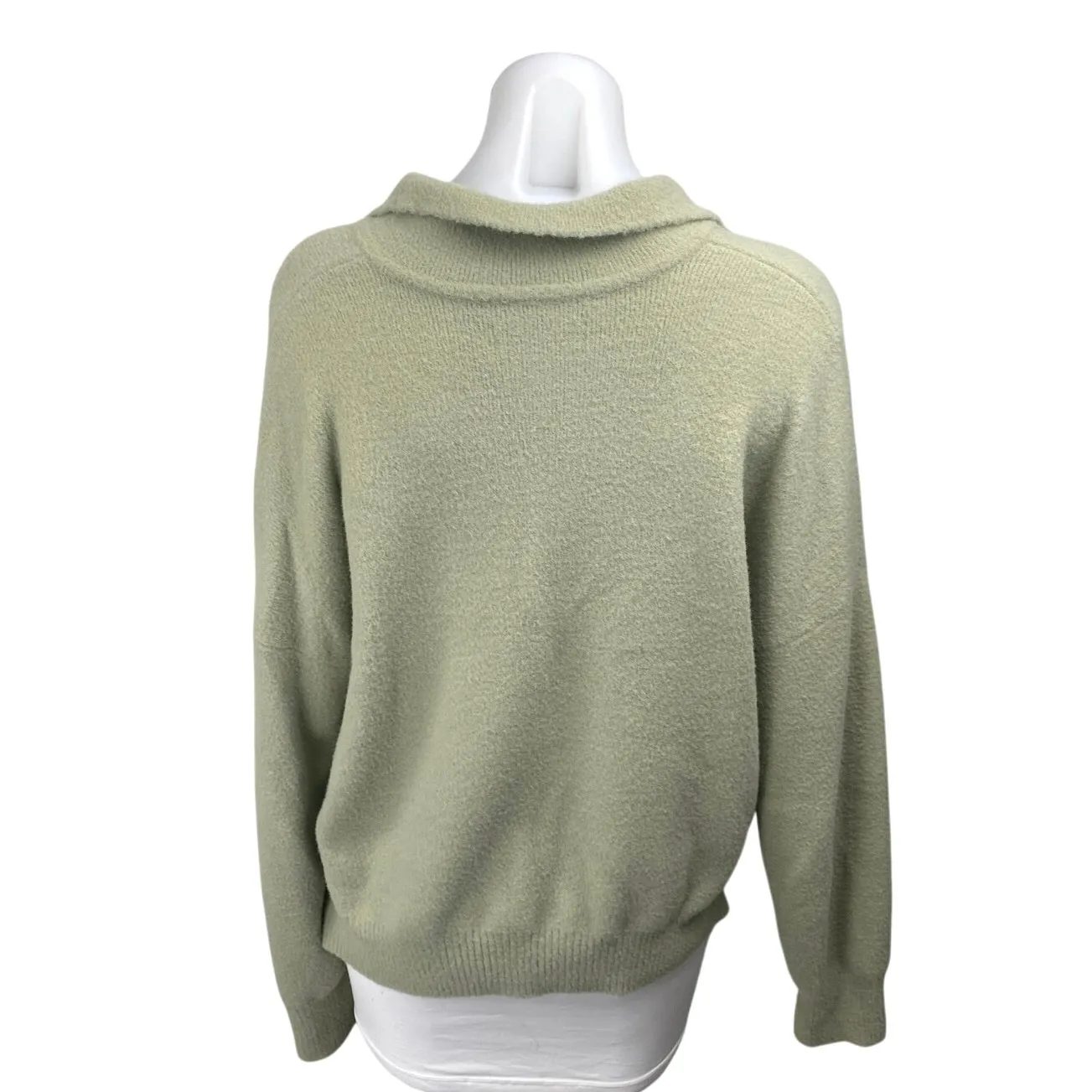 Abercrombie & Fitch Women's Green Long Sleeve Collared Polo Sweater Top Size S - Image 2