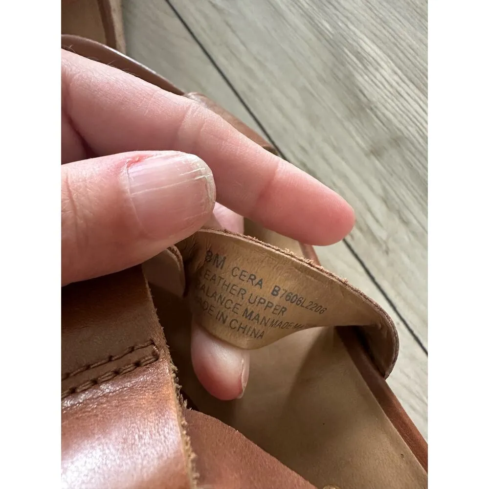 Franco Sarto Sandals Women's 8 Tan Wedges Open Toe Strappy Cork Neutral - Image 7