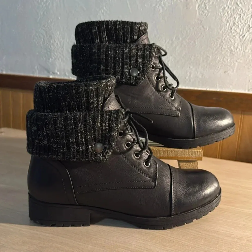 Jessica Cline Black Faux Leather “Karson” booties - Image 2