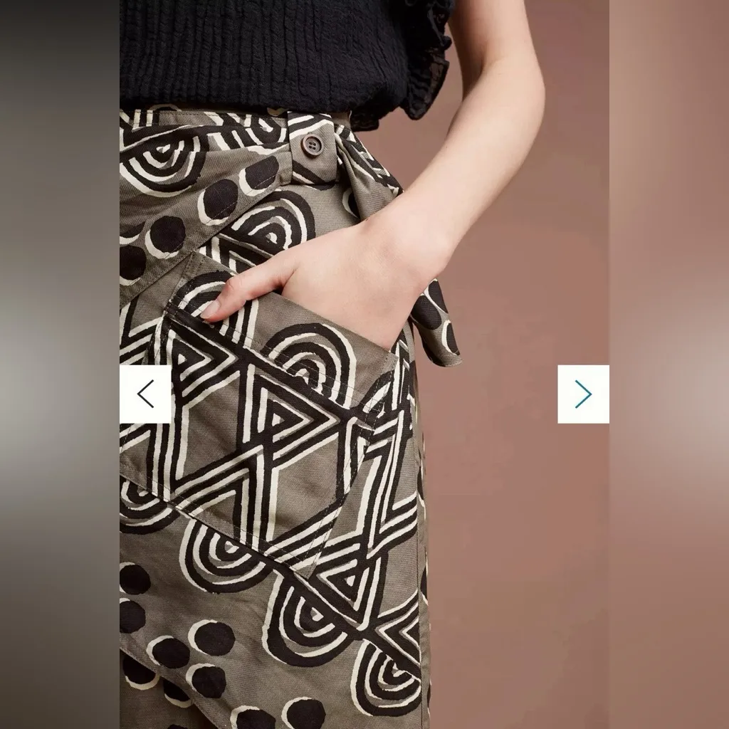 Anthropologie / Maeve | Edessa faux wrap skirt, size 14 - Image 3