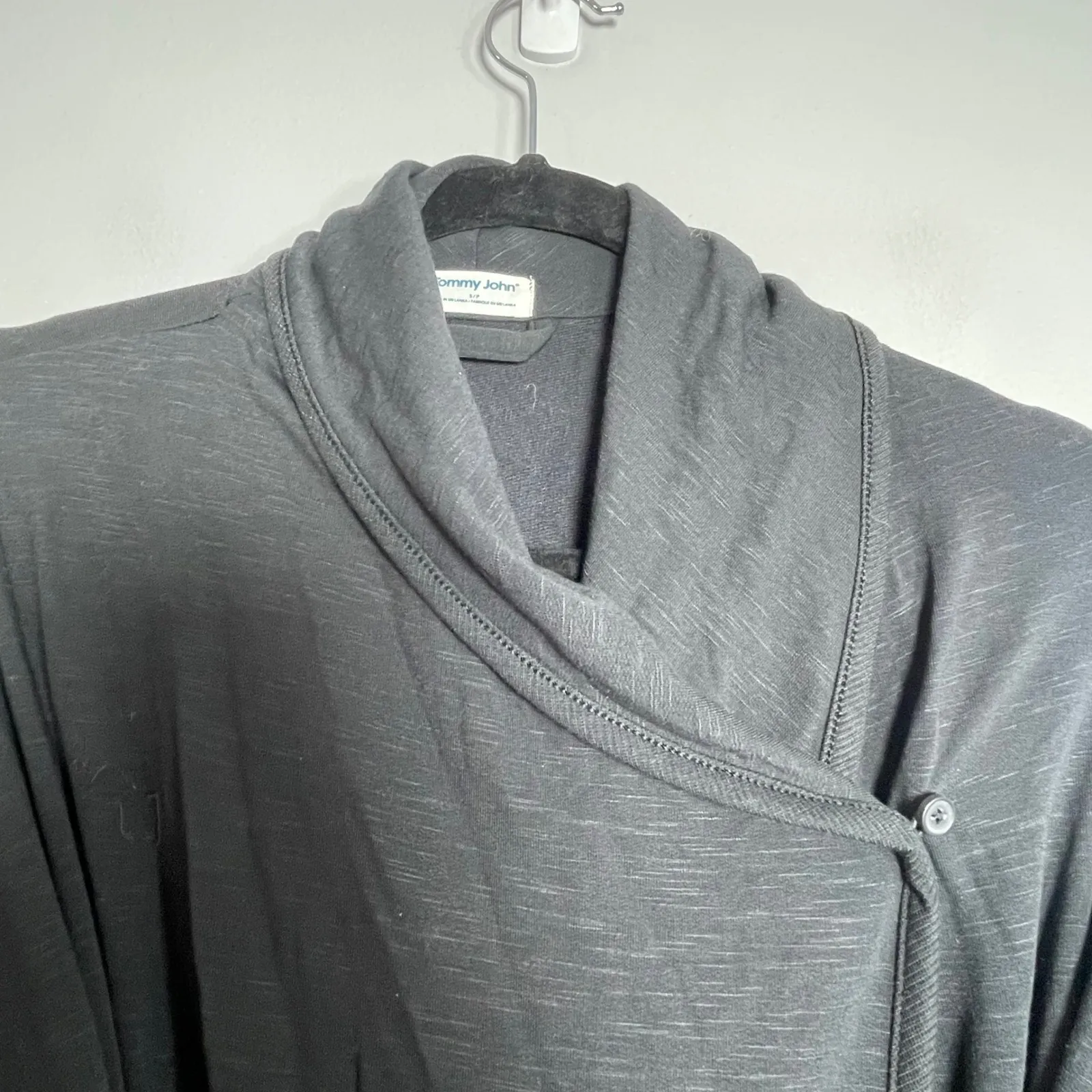 TOMMY JOHN SST Long Robe Small Black NEW Lounge Second Skin Comfort Pockets - Image 2