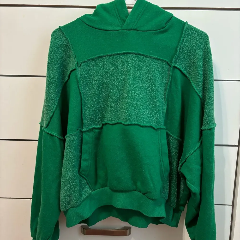 Aerie Green Sherpa Patchwork Hoodie - Image 2