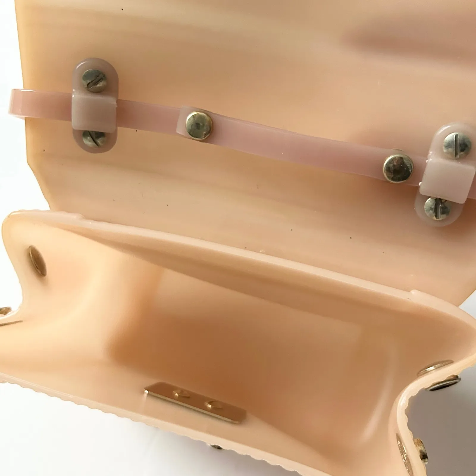 Furla Jelly Mini Metropolis Crossbody Handle Bag Peach Transparent Shoulder Bag - Image 6