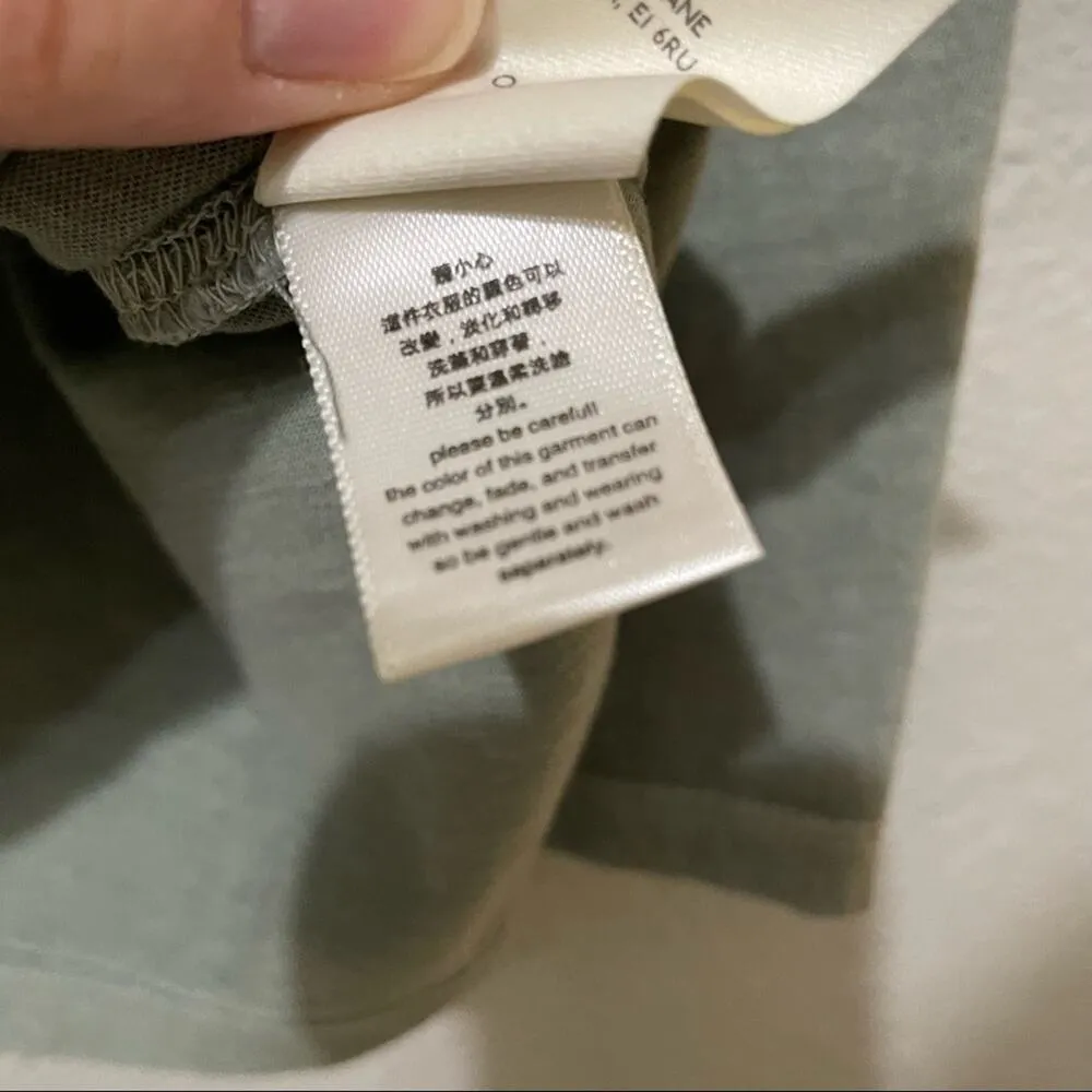 Free People Green Long Sleeve Mock Neck Tee Shirt XS Sage Oversized Thermal - Image 7