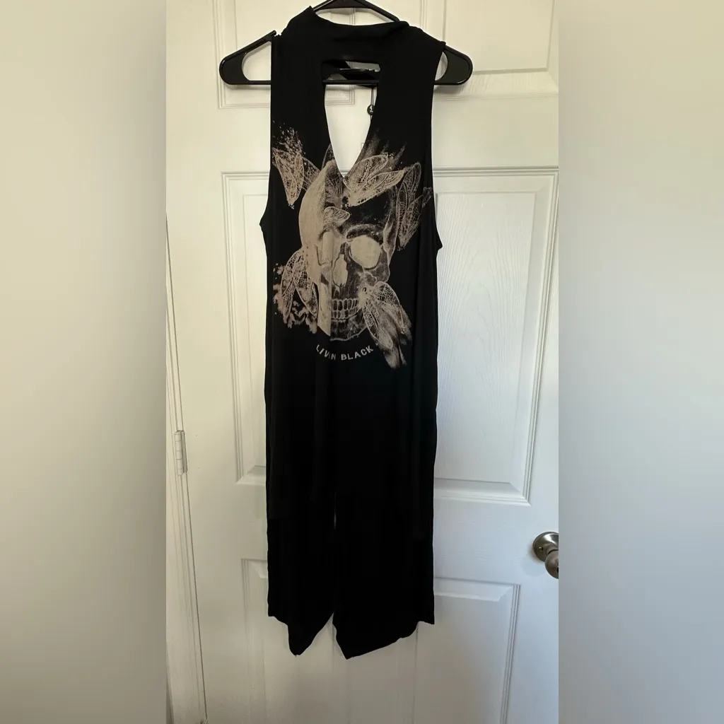 Religion Black  Sleeveless Skull Graphic Tunic Top - Image 7