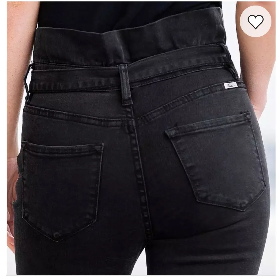 Kancan 1/24 High Rise Ankle Skinny Paperbag Black Jean Waist Tie‎ Belt Gray - Image 7