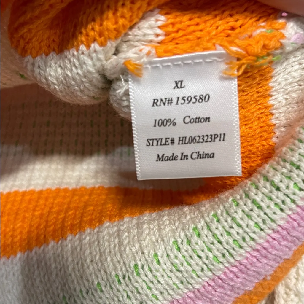 PINK LILY WOMENS KNIT SWEATER SQUARE NECK PINK GREEN XL - Image 3