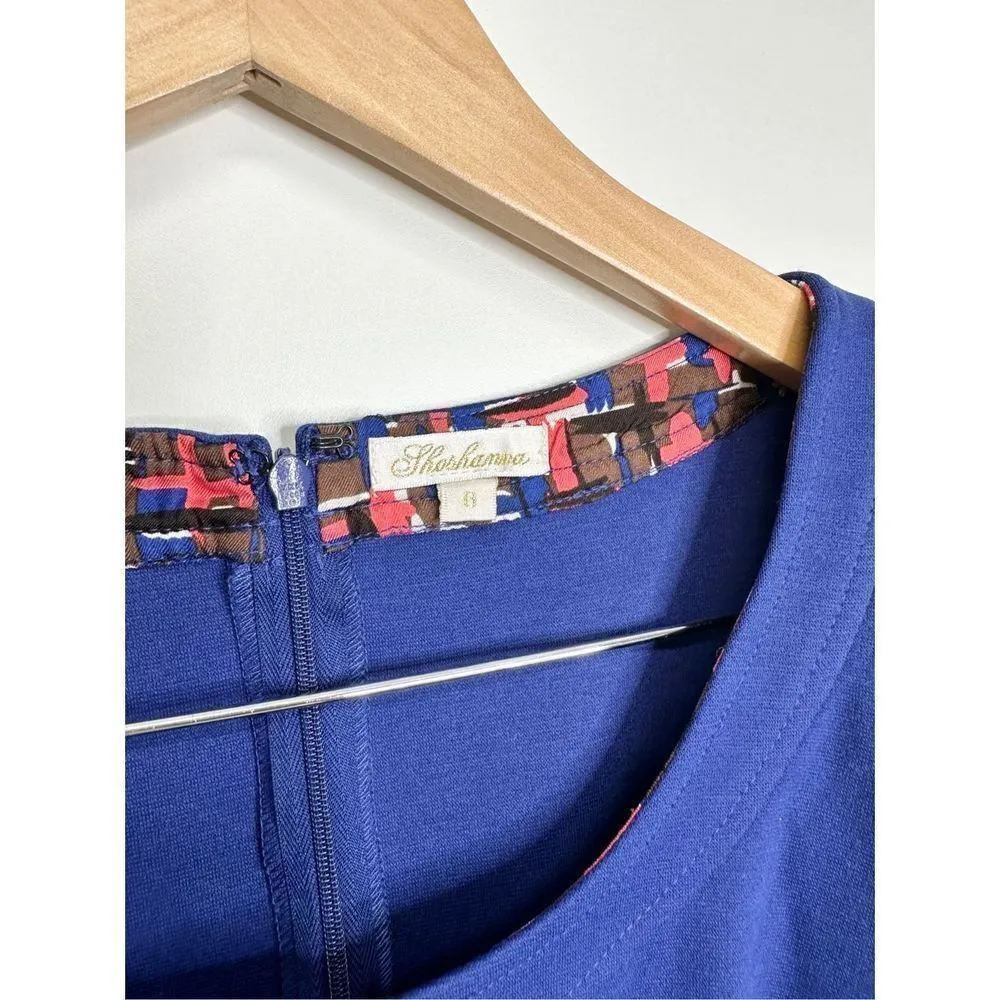 Shoshanna Dress Womens Size 6 Royal Blue Sheath Knee Length Zip Up - Image 4