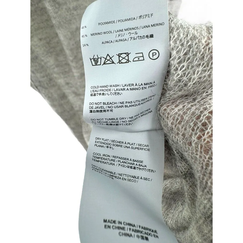 CHARLI London Size S Open Front Lightweight Cardigan Semi Sheer Wool Alpaca Gray - Image 5