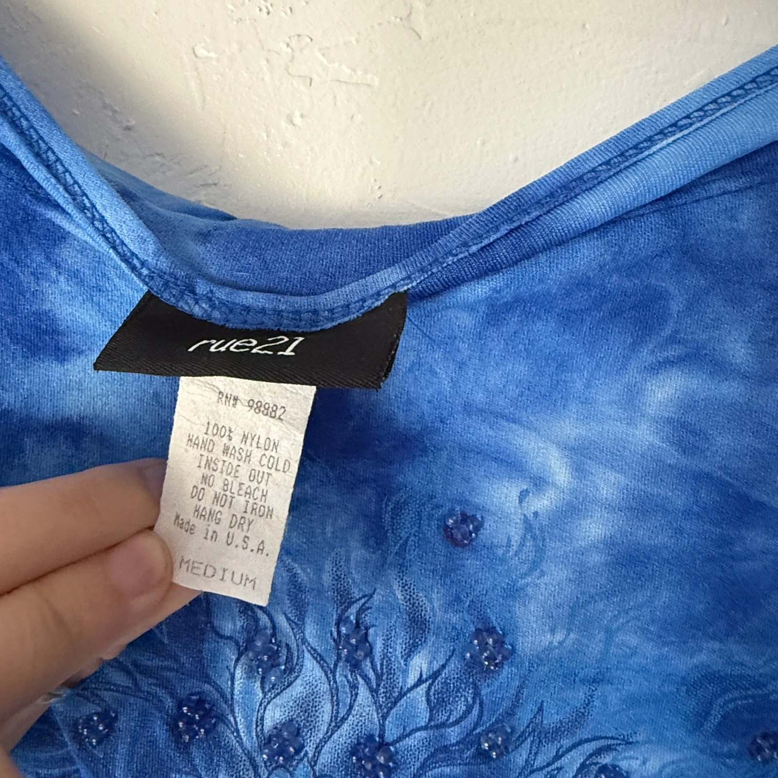 Rue21 Y2K Tie Dye Tank Top M Blue Sunburst‎ Whimsigoth Charmed Vibes USA - Image 4