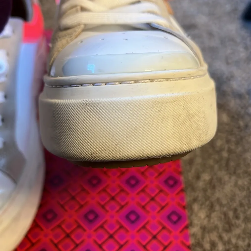 Tory Burch Ladybug Sneaker Size 8.5 in White/Fluorescent Pink/Frost - Image 3