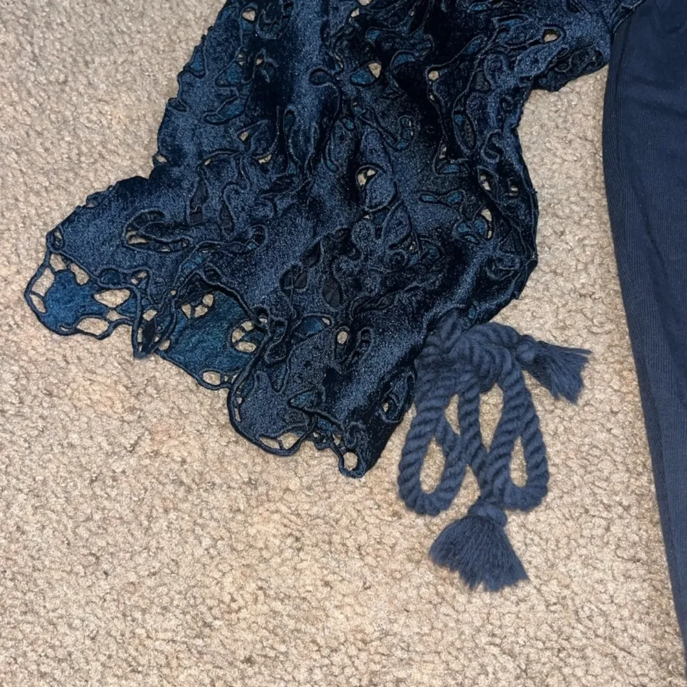 See by Chloe Navy Broderie Anglaise Sweatshirt Ultramarine Navy‎ Blue Small - Image 6