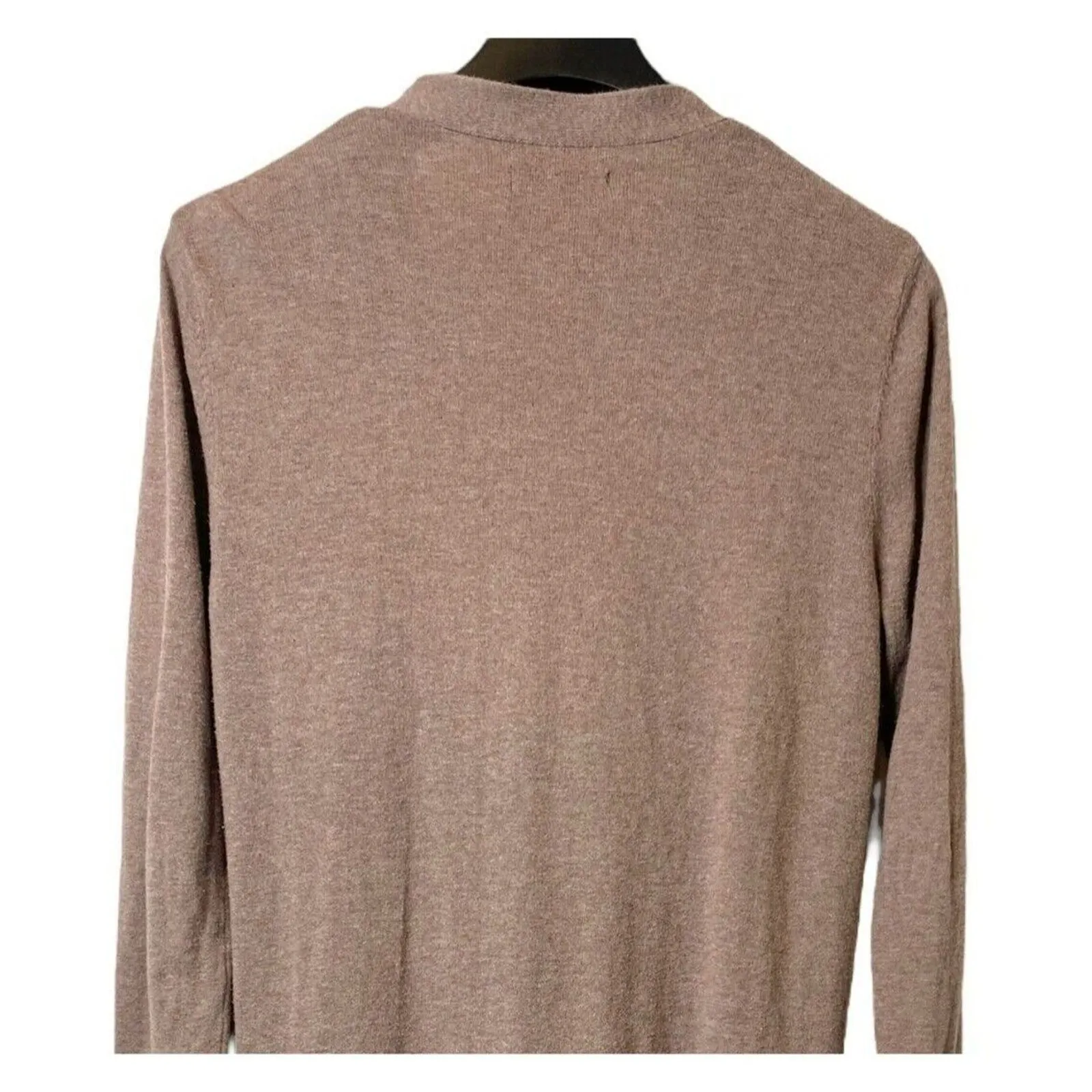 ASOS Oversized Button Down Stretch Cardigan Sweater Patch Pocket VNeck XXS Brown - Image 5