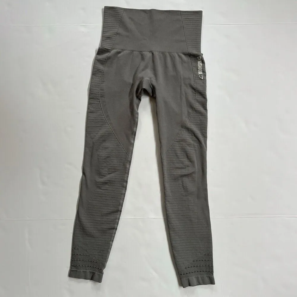 Gymshark High Waisted Seamless Leggings Womens Grey Marl Small Gym Athleisure - Image 3