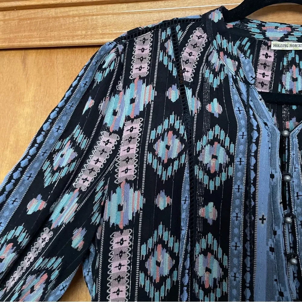 Anthropologie Winter Moon 3/4 Sleeve Mini Dress Size Small - Image 4