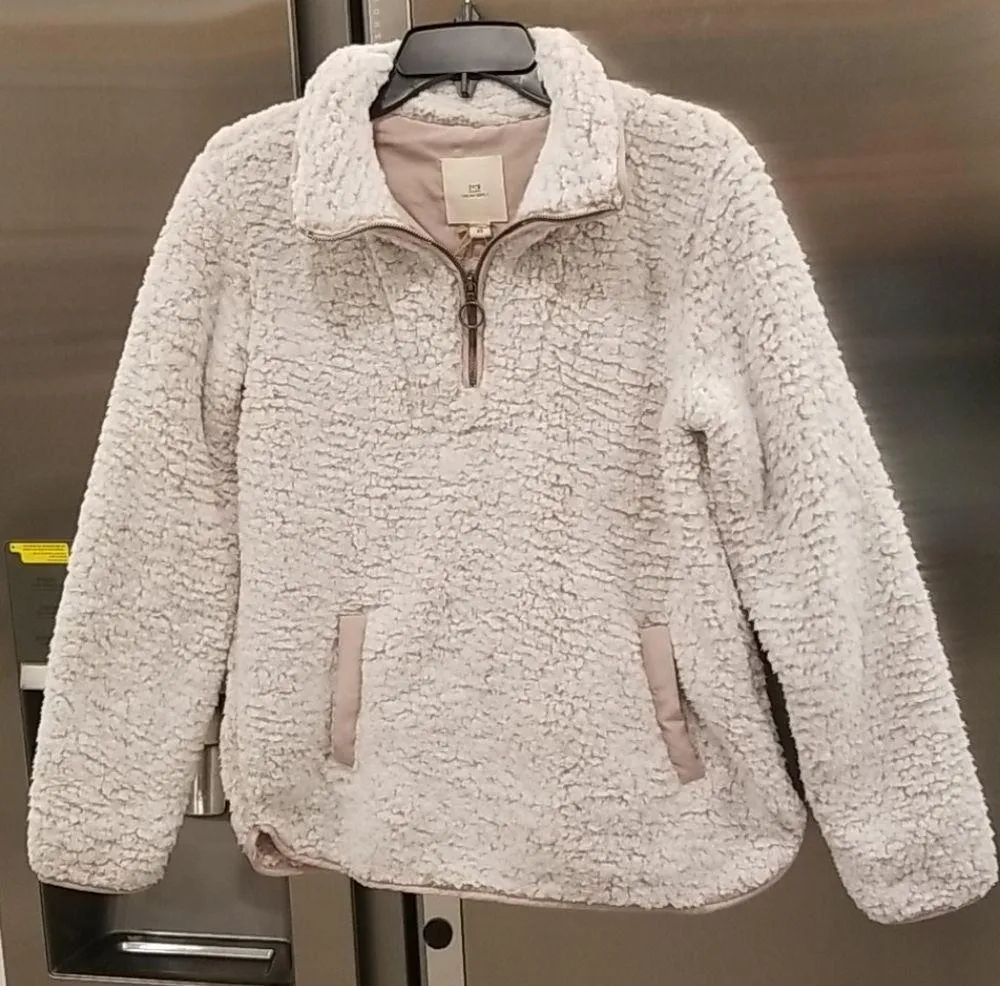 💕THREAD & SUPPLY💕 Fleece Quarter Zip Pullover Pink Size XS - Image 4