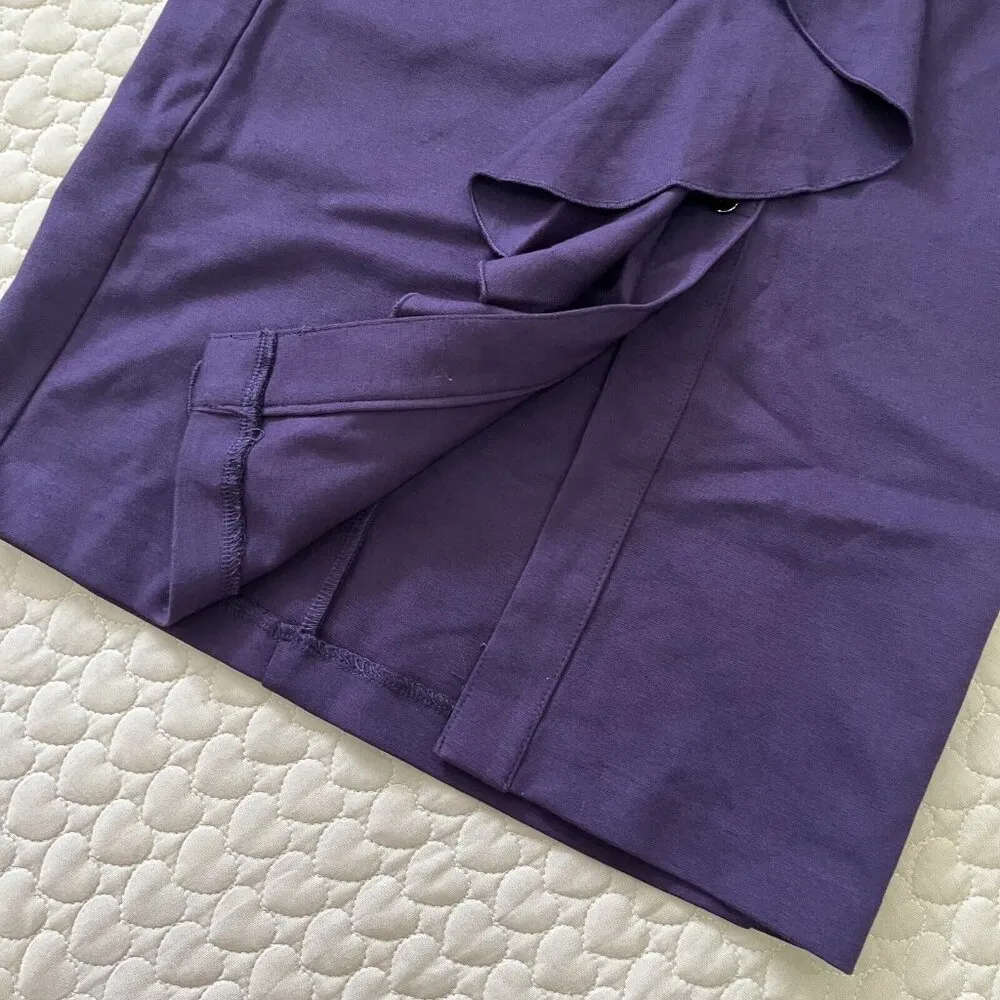 NWOT BCBGmaxazria Ruffle Midi Skirt Women's Size M Purple - Image 6