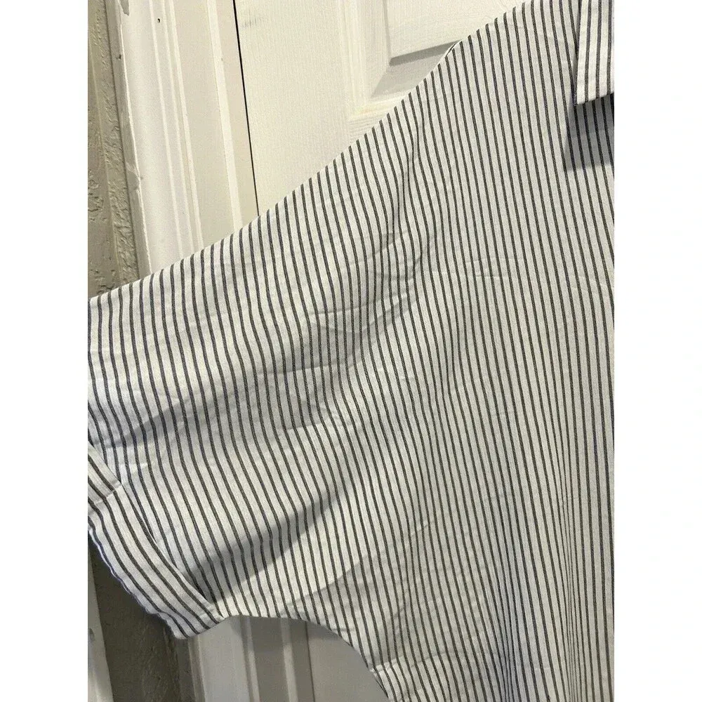 Andree by Unit Oversized Blue And‎ White Striped Dolman Sleeve Popover Size S/M - Image 3