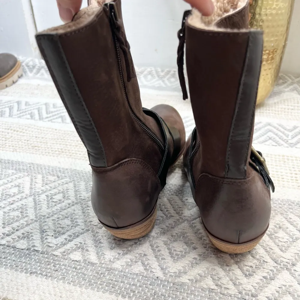 SoftWalk Rayne Women's Ankle Bootie Brown Size 8N Faux Fur Lined Casual - Image 9