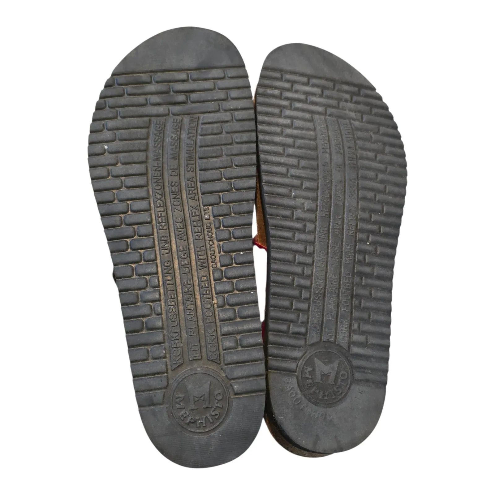 Mephisto Leather Woman’s Red Sandals Strappy France Size 42 Travel Beach Slip - Image 4