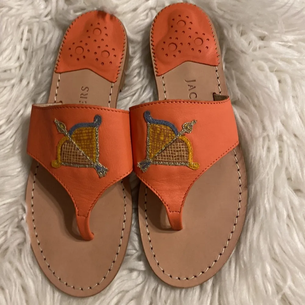 Jack Rogers Sandals size 6M excellent condition color orange /design see photos - Image 4