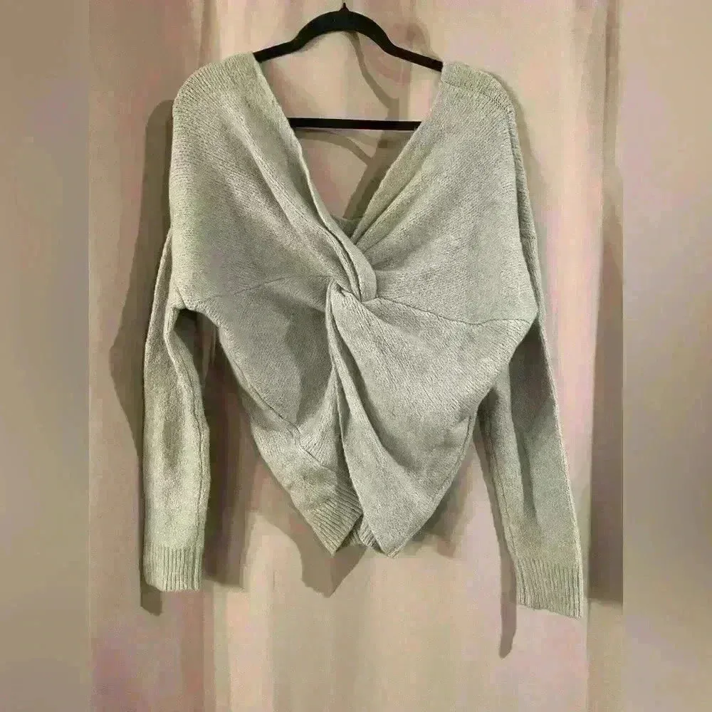 Women’s Gray Harper Heritage Off the Shoulder Sweater - Image 2