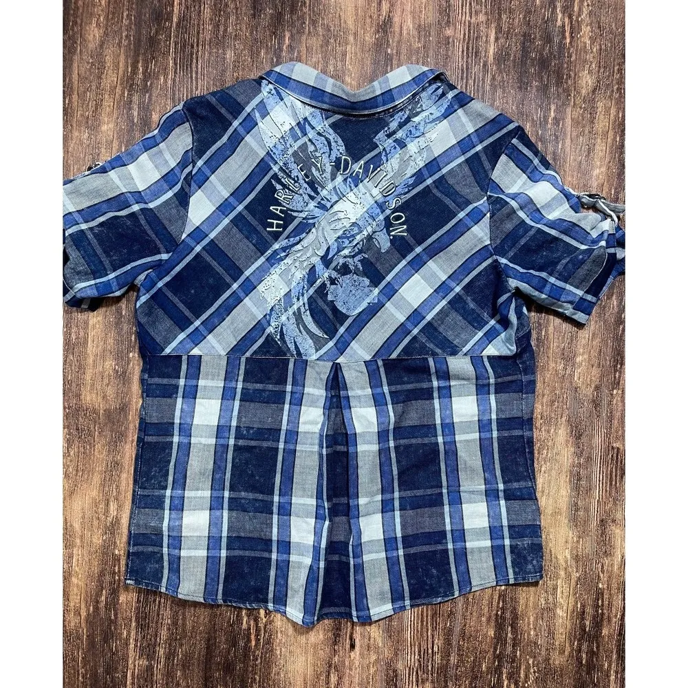 Harley Davidson Womens Snap Shirt size MEDIUM - Image 3