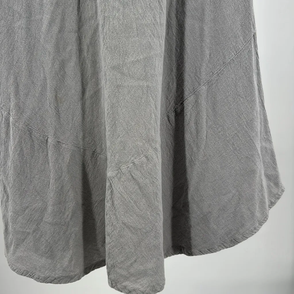 Oh My Gauze! Gray Midi Dress short sleeve cotton XL flowy vacation boho neutral - Image 5