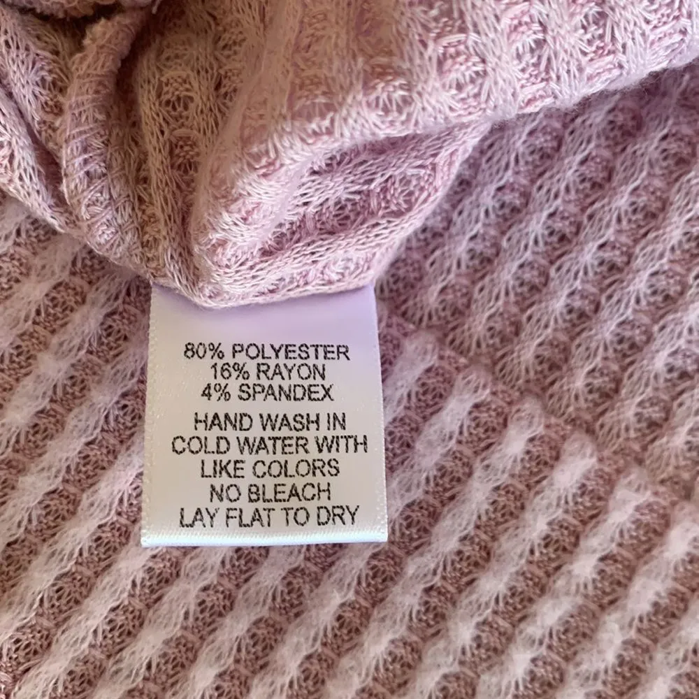 Off the Shoulder Lilac Waffle Knit Top GIBSONLOOK Size XL NWT Purple - Image 7