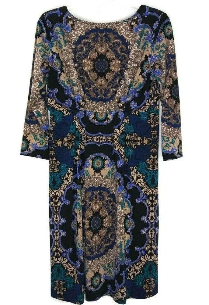 SOMA Small 3/4 Sleeve Printed Soft Dress - Image 3