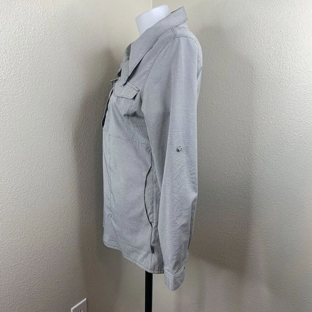 Mountain Hardwear Citypass Popover Shirt Tunic Women's Sz S Gray Striped Cute - Image 4