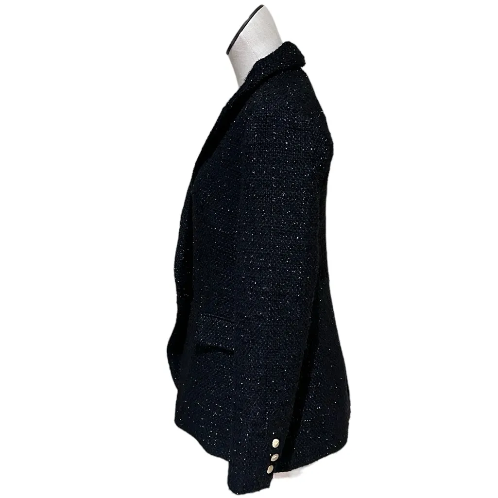 NWT Jason Wu Black Metallic Tweed Double Breasted Blazer XS - Image 3