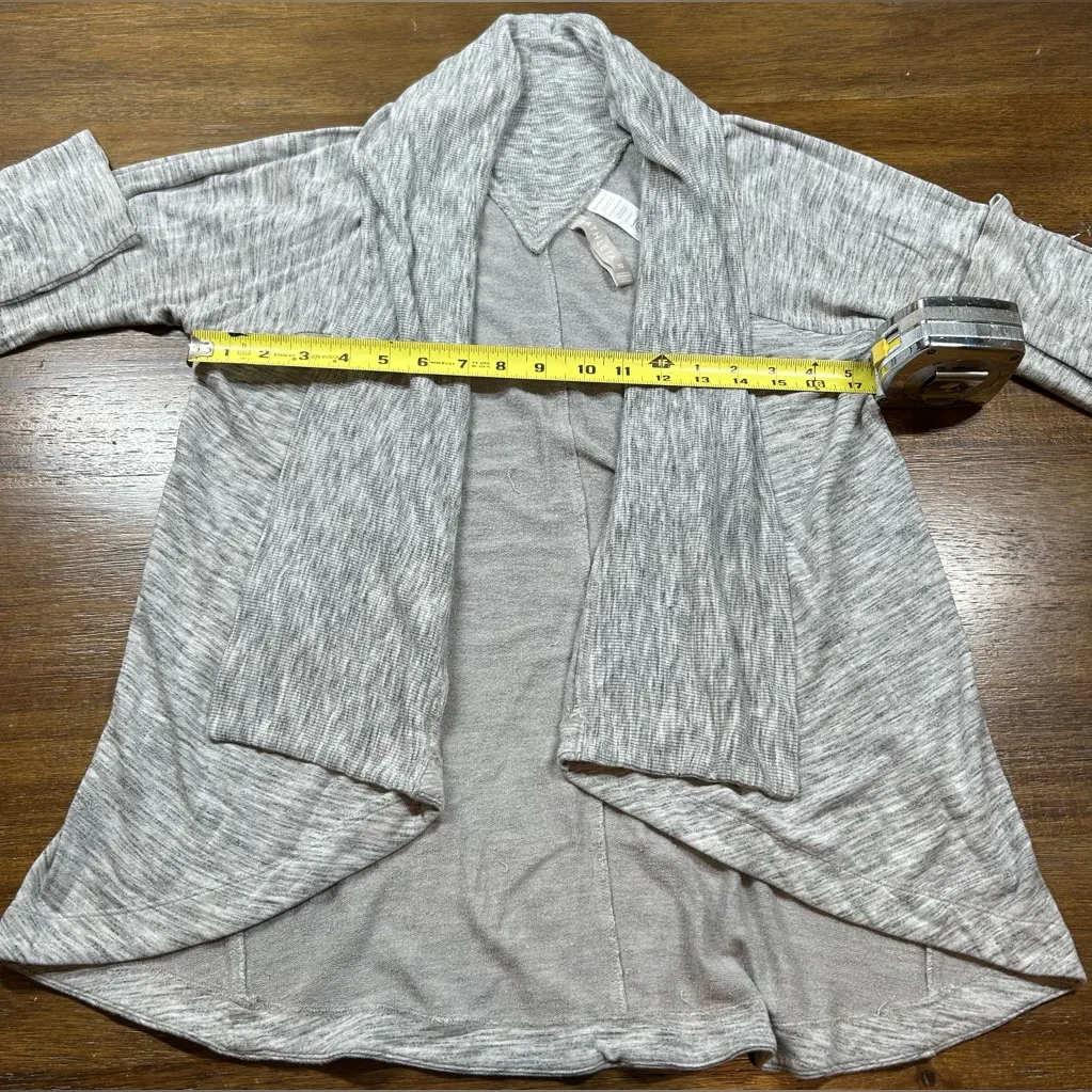 Athleta Size XS Grey Nirvana Wear Two Ways Wrap Marl Knit Open Cardigan - Image 3